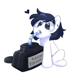 Size: 628x628 | Tagged: safe, artist:inkp0ne, oc, oc only, oc:michel tusche, earth pony, pony, michel is such a cute filly, simple background, solo, white background