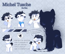Size: 1685x1399 | Tagged: safe, artist:inkp0ne, oc, oc only, oc:michel tusche, earth pony, pony, michel is such a cute filly, reference sheet