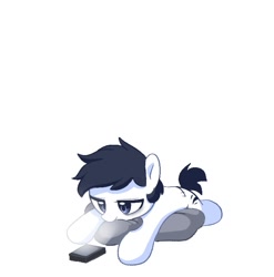 Size: 691x700 | Tagged: safe, artist:inkp0ne, oc, oc only, oc:michel tusche, earth pony, pony, cellphone, michel is such a cute filly, phone, simple background, smartphone, solo, white background