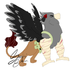 Size: 3000x3000 | Tagged: safe, artist:senpai-satan, oc, oc only, griffon, fallout equestria, belt, griffon oc, high res, male, signature, simple background, transparent background, wings