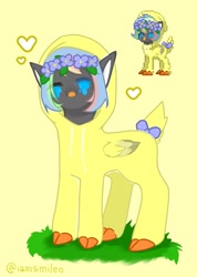 Size: 959x1344 | Tagged: safe, artist:iamsmileo, oc, oc only, earth pony, pony, simple background, solo, yellow background