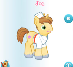 Size: 409x371 | Tagged: safe, gameloft, screencap, donut joe, pony, unicorn, g4, my little pony: magic princess, male, solo, stallion