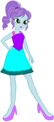 Size: 780x1742 | Tagged: safe, artist:rainbowstarcolour262, crystal lullaby, human, equestria girls, g4, background human, clothes, curly hair, dress, fall formal outfits, female, hand on hip, high heels, lipstick, ponytail, shoes, simple background, sleeveless, sleeveless dress, solo, transparent background