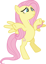 Size: 3000x4163 | Tagged: safe, artist:cloudy glow, fluttershy, pegasus, pony, fake it 'til you make it, g4, .ai available, belly, bipedal, female, mare, simple background, solo, transparent background, vector
