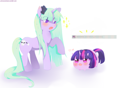 Size: 1280x911 | Tagged: safe, artist:princessmisery, twilight sparkle, oc, oc:pastel gloomy, g4, blob, chubbie