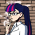 Size: 1024x1024 | Tagged: safe, artist:perfectblue97, sci-twi, twilight sparkle, human, g4, brick wall, cigarette, glasses, humanized, open mouth, smoking