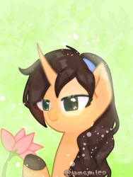 Size: 768x1024 | Tagged: safe, artist:iamsmileo, oc, oc only, pony, unicorn, flower, solo