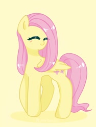 Size: 768x1024 | Tagged: safe, artist:iamsmileo, fluttershy, pegasus, pony, g4, simple background, solo, yellow background