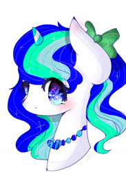 Size: 1024x1398 | Tagged: safe, artist:magicangelstarartist, oc, oc only, pony, unicorn, bust, female, mare, simple background, solo