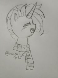 Size: 1560x2080 | Tagged: safe, artist:iamsmileo, oc, oc only, pony, unicorn, solo, traditional art