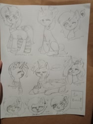 Size: 1560x2080 | Tagged: safe, artist:iamsmileo, oc, oc only, alicorn, earth pony, pony, unicorn, group, traditional art