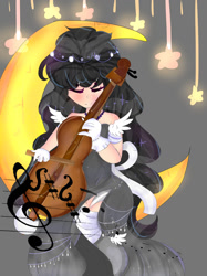 Size: 1024x1366 | Tagged: safe, artist:magicangelstarartist, octavia melody, human, g4, cello, humanized, musical instrument, musician, simple background, solo