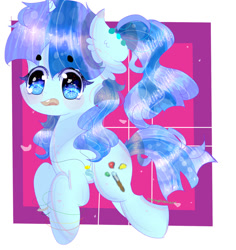 Size: 868x921 | Tagged: safe, artist:magicangelstarartist, oc, oc only, oc:water art, pony, unicorn, female, hopping, mare, simple background, solo