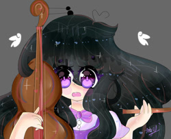 Size: 992x806 | Tagged: safe, artist:magicangelstarartist, octavia melody, human, g4, bowtie, cello, humanized, musical instrument, simple background, solo