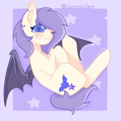 Size: 1378x1378 | Tagged: safe, artist:iamsmileo, oc, oc only, bat pony, pony, solo