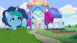 Size: 3072x1727 | Tagged: safe, screencap, misty brightdawn, pony, unicorn, g5, mission imponable, my little pony: tell your tale, spoiler:g5, spoiler:my little pony: tell your tale, spoiler:tyts01e49, crystal brighthouse, female, frown, mare, marestream, solo