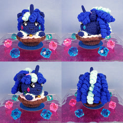 Size: 1000x1000 | Tagged: safe, artist:facja, princess luna, alicorn, pony, g4, amigurumi, crochet, irl, photo, plushie, retro