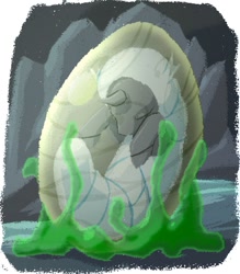 Size: 770x877 | Tagged: safe, artist:thatonegib, changeling, changeling larva, changeling egg, cute, cuteling, egg, solo