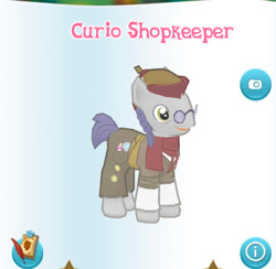 Size: 430x420 | Tagged: safe, gameloft, screencap, uncle curio, earth pony, pony, g4, my little pony: magic princess, male, stallion