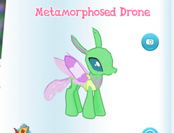 Size: 486x371 | Tagged: safe, gameloft, screencap, frenulum (g4), changedling, changeling, g4, my little pony: magic princess