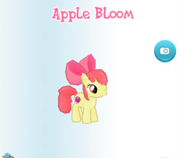 Size: 395x353 | Tagged: safe, gameloft, screencap, apple bloom, earth pony, pony, g4, my little pony: magic princess