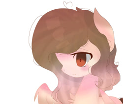 Size: 968x825 | Tagged: safe, artist:magicangelstarartist, oc, oc only, pegasus, pony, bust, female, heart, mare, simple background, solo