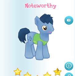 Size: 425x436 | Tagged: safe, gameloft, screencap, blues, noteworthy, earth pony, pony, g4, my little pony: magic princess, male, stallion