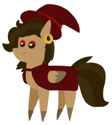 Size: 875x978 | Tagged: safe, artist:supahdonarudo, oc, oc only, oc:hazelnut brew, pegasus, pony, cloak, clothes, ear piercing, earring, hat, jewelry, piercing, simple background, transparent background, witch hat