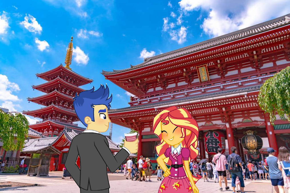 #3100604 - safe, artist:yungdeez, flash sentry, sunset shimmer, human ...