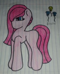 Size: 770x960 | Tagged: safe, pinkie pie, earth pony, pony, g4, female, lined paper, mare, pinkamena diane pie, solo, traditional art