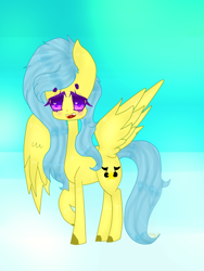 Size: 540x720 | Tagged: safe, artist:magicangelstarartist, oc, oc only, oc:singery anne, pegasus, pony, raised hoof, simple background, solo, spread wings, standing, wings