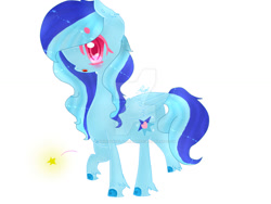 Size: 1024x768 | Tagged: safe, artist:magicangelstarartist, oc, oc only, oc:sea blue star, pegasus, pony, multicolored hair, side view, simple background, solo, watermark