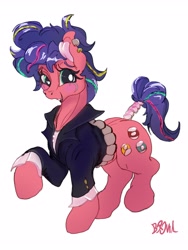 Size: 2400x3200 | Tagged: safe, artist:br0via, earth pony, pony, clothes, female, high res, mare, punk, solo
