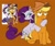 Size: 1098x927 | Tagged: safe, artist:riptyde164, idw, applejack, rarity, earth pony, pony, unicorn, g4, duo, female, frown, hat, lesbian, ship:rarijack, shipping, sitting, smiling