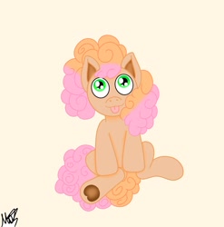 Size: 2075x2097 | Tagged: safe, artist:romo1308_lol, li'l cheese, earth pony, pony, g4, the last problem, colt, foal, high res, male, redesign, simple background, solo, yellow background