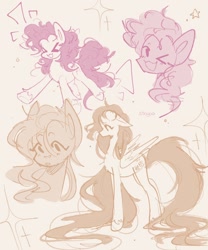 Size: 1000x1200 | Tagged: safe, artist:s5oyaa_, pinkie pie, alicorn, pony, g4, female, mare, sketch