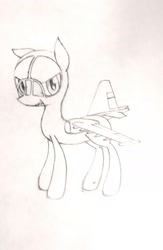 Size: 1301x1998 | Tagged: artist needed, safe, oc, oc only, unnamed oc, original species, plane pony, colt, cute, foal, looking at you, male, outlines only, pencil drawing, plane, simple background, solo, standing, su-25, su-25 frogfoot, sukhoi, sukhoi su-25, traditional art, white background