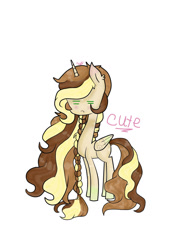 Size: 1024x1366 | Tagged: safe, artist:magicangelstarartist, oc, oc only, alicorn, pony, long neck, multicolored hair, side view, simple background, solo, test