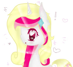 Size: 724x672 | Tagged: safe, artist:magicangelstarartist, oc, oc only, pony, unicorn, bust, female, mare, multicolored hair, side view, simple background, solo