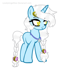 Size: 718x836 | Tagged: safe, artist:kingbases, artist:magicangelstarartist, oc, oc only, pony, unicorn, g4, base used, birthday gift art, female, gift art, jewelry, mare, necklace, simple background, solo