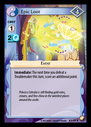 Size: 344x480 | Tagged: safe, enterplay, discord, equestrian odysseys, g4, make new friends but keep discord, my little pony collectible card game, ccg, jewelry, levitation, magic, merchandise, solo, telekinesis, treasure