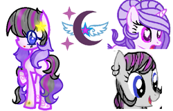 Size: 653x421 | Tagged: safe, artist:magicangelstarartist, artist:myangeltears, oc, oc only, earth pony, pony, unicorn, female, fusion, mare, trio