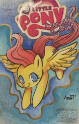 Size: 1320x2048 | Tagged: safe, artist:agnes garbowska, idw, fluttershy, pegasus, pony, friendship is magic #8, g4, colored, comic cover, female, mare, solo, traditional art