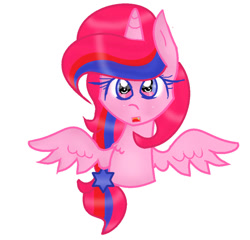 Size: 913x875 | Tagged: safe, artist:magicangelstarartist, oc, oc only, alicorn, pony, female, half body, mare, multicolored hair, simple background, solo, spread wings, wings