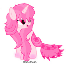 Size: 959x833 | Tagged: safe, artist:magicangelstarartist, artist:nova-bases, oc, oc only, pony, unicorn, base used, female, looking back, mare, multicolored hair, solo, starry eyes, wingding eyes