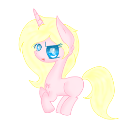 Size: 768x768 | Tagged: safe, artist:magicangelstarartist, oc, oc only, pony, unicorn, female, heart, heart eyes, mare, side view, simple background, solo, wingding eyes