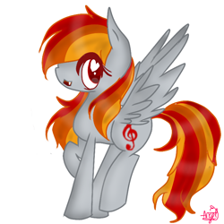 Size: 768x768 | Tagged: safe, artist:magicangelstarartist, oc, oc only, oc:tridashie, pegasus, pony, cute, heart, heart eyes, multicolored hair, simple background, solo, standing on two hooves, wingding eyes