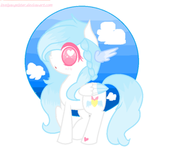 Size: 766x676 | Tagged: safe, artist:magicangelstarartist, oc, oc only, pegasus, pony, colored wings, female, heart, heart eyes, mare, multicolored wings, simple background, solo, wingding eyes, wings