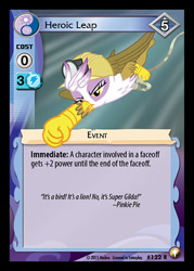 Size: 344x480 | Tagged: safe, enterplay, gilda, griffon, equestrian odysseys, g4, my little pony collectible card game, the lost treasure of griffonstone, ccg, diving, female, merchandise, solo