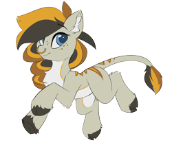Size: 2388x2012 | Tagged: safe, artist:beardie, oc, oc only, unnamed oc, pony, freckles, high res, nose piercing, piercing, raised hoof, simple background, smiling, solo, transparent background